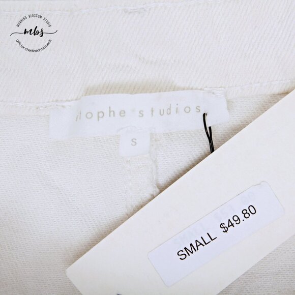 NWT Etophe Studios Asymmetrical Distressed Mini Denim Skirt with Raw Hem - Picture 12 of 13